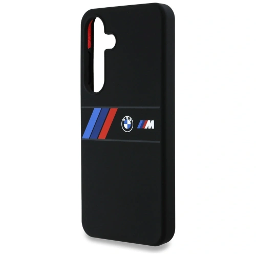 Kup BMW Silikon Mittlere Trikolore Streifen MagSafe Samsung Galaxy S25 schwarz - BMW810 - {ean13} - Sklep Home Screen