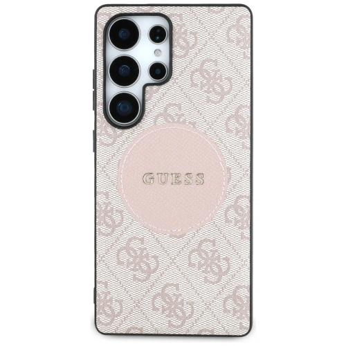 Kup Guess 4G Round Patch Logo Clasic MagSafe Samsung Galaxy S25 Ultra roz - GUE4293 - {ean13} - Sklep Home Screen