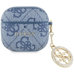 Etui Guess 4G Strass Charm do Apple AirPods 4 modrý