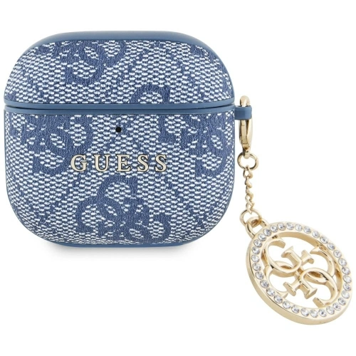 Etui Guess 4G Strass Charm do Apple AirPods 4 niebieski
