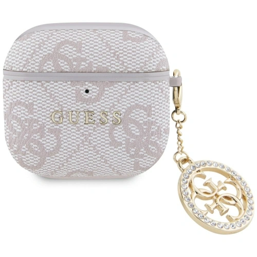 Etui Guess 4G Strass Charm do Apple AirPods 4 růžové