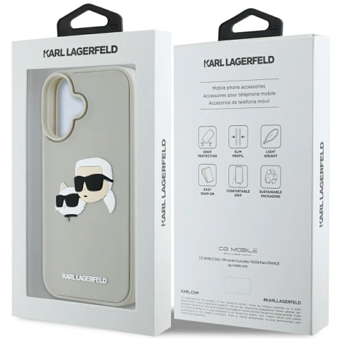 Kup Karl Lagerfeld HC 3D Rubber Double Heads Apple iPhone 16 bej - KLD21889 - {ean13} - Sklep Home Screen