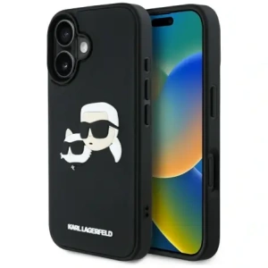 Kup Etui Karl Lagerfeld HC 3D Rubber Double Heads do Apple iPhone 16 černé - KLD21890 - {ean13} - Sklep Home Screen