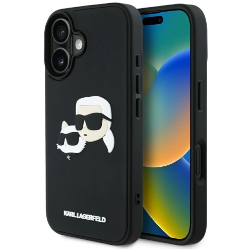 Kup Karl Lagerfeld HC 3D Gumi Dupla Fejek Apple iPhone 16 fekete - KLD21890 - {ean13} - Sklep Home Screen