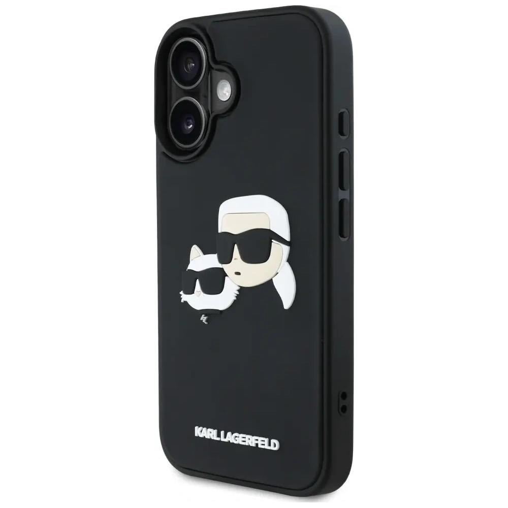 Etui Karl Lagerfeld HC 3D Rubber Double Heads do Apple iPhone 16 czarny