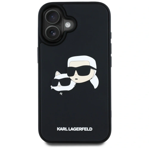 Kup Karl Lagerfeld HC 3D Gummi Doppelköpfe Apple iPhone 16 schwarz - KLD21890 - {ean13} - Sklep Home Screen
