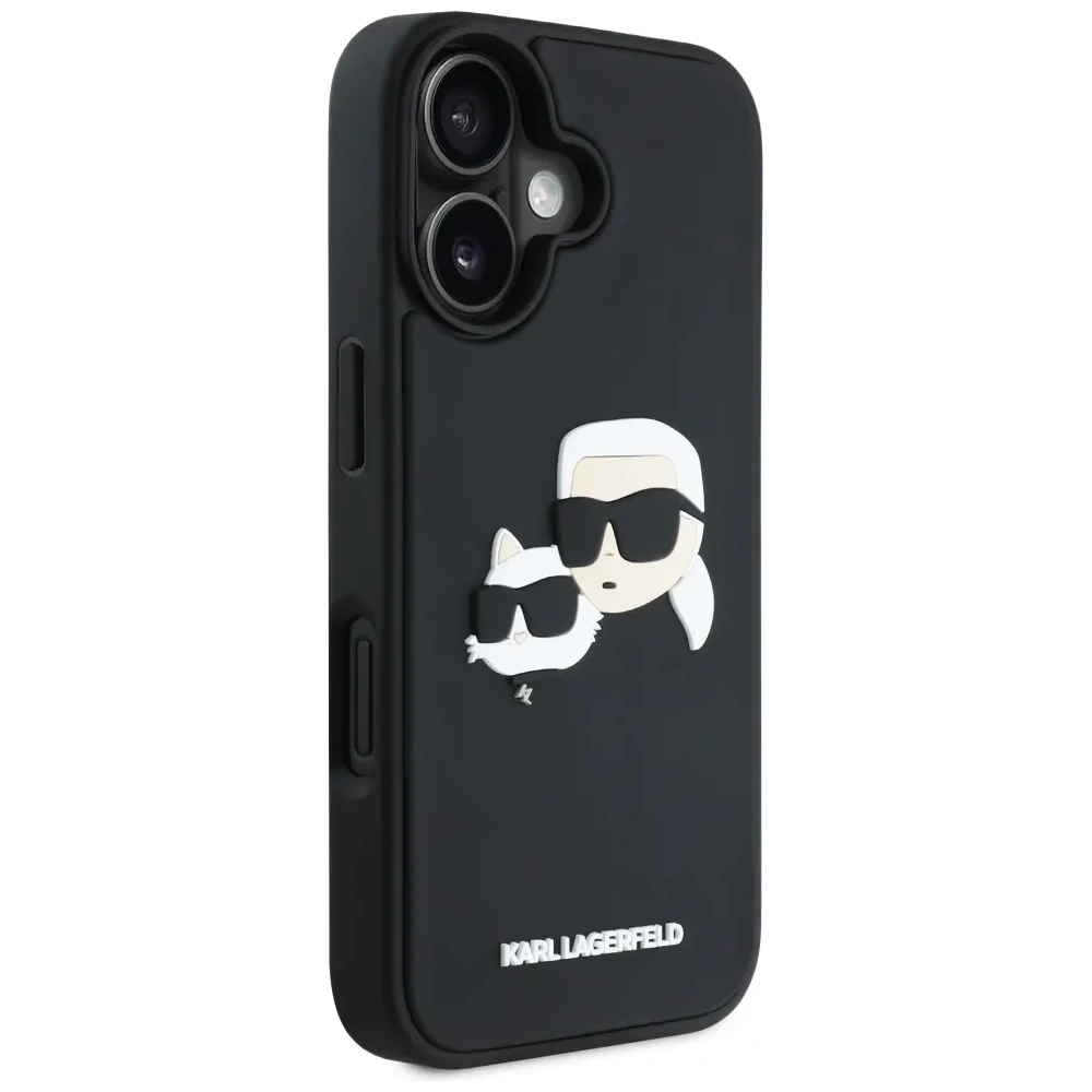 Etui Karl Lagerfeld HC 3D Rubber Double Heads do Apple iPhone 16 czarny