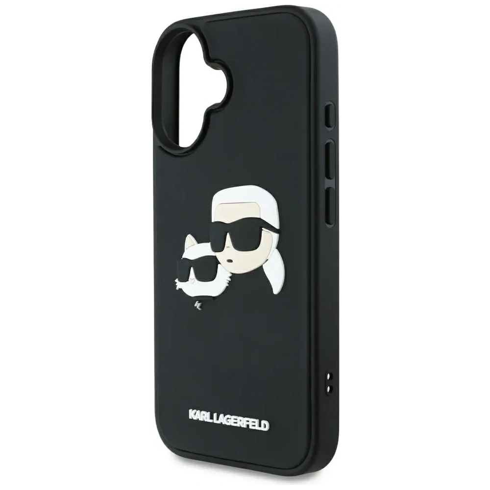 Etui Karl Lagerfeld HC 3D Rubber Double Heads do Apple iPhone 16 czarny