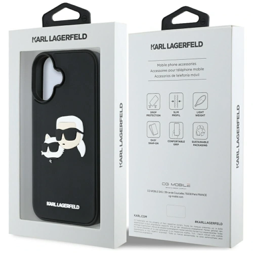 Kup Etui Karl Lagerfeld HC 3D Rubber Double Heads do Apple iPhone 16 czarny - KLD21890 - {ean13} - Sklep Home Screen