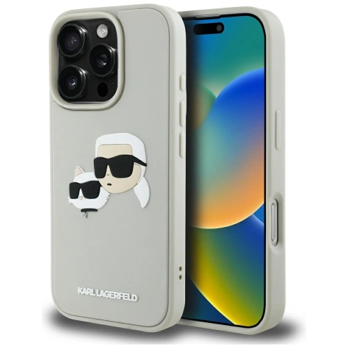Kup Etui Karl Lagerfeld HC 3D Rubber Double Heads do Apple iPhone 16 Pro beżowy - KLD21891 - {ean13} - Sklep Home Screen