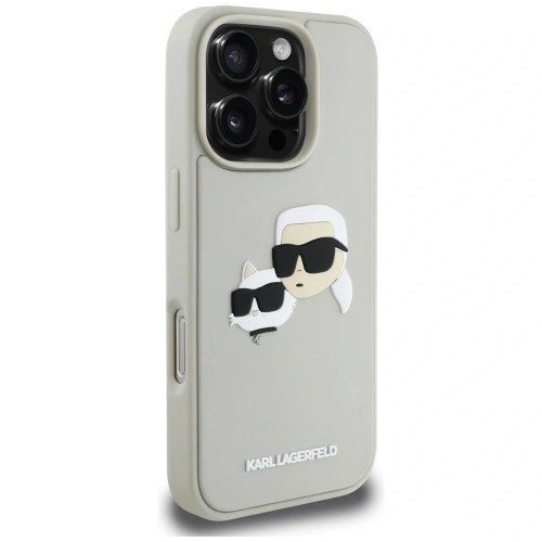 Kup Etui Karl Lagerfeld HC 3D Rubber Double Heads do Apple iPhone 16 Pro béžový - KLD21891 - {ean13} - Sklep Home Screen