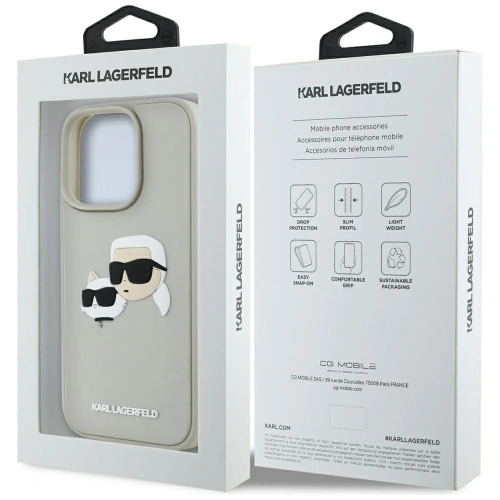 Kup Etui Karl Lagerfeld HC 3D Rubber Double Heads do Apple iPhone 16 Pro béžový - KLD21891 - {ean13} - Sklep Home Screen