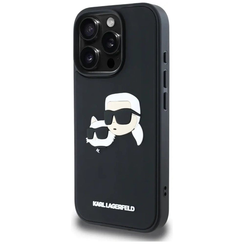 Etui Karl Lagerfeld HC 3D Rubber Double Heads do Apple iPhone 16 Pro czarny
