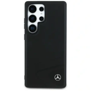 Mercedes Leather Horizontal Debossed Curves MagSafe Samsung Galaxy S25 Ultra black