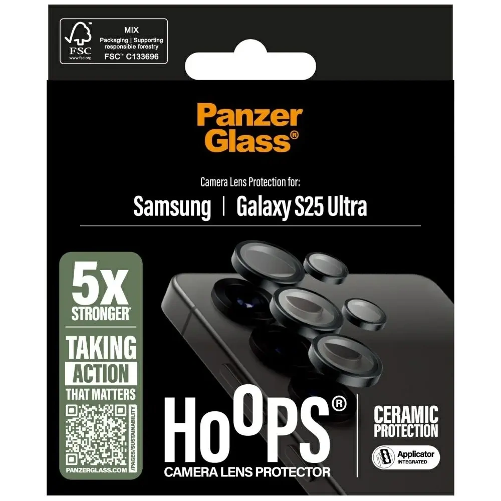 Szkło ceramiczne na obiektyw PanzerGlass Hoops Lens Protector do Samsung Galaxy S25 Ultra ceramic