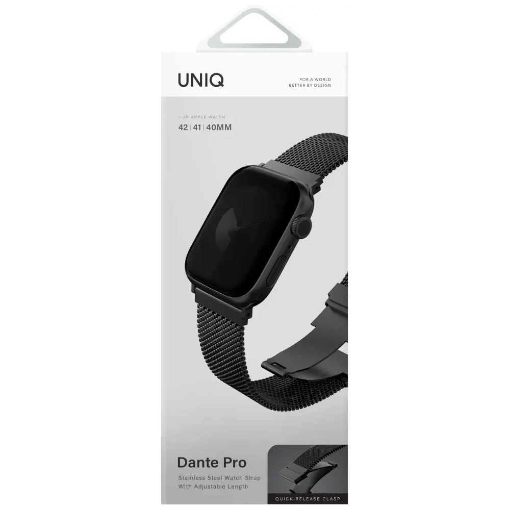 Pasek UNIQ Dante Pro do Apple Watch 42/41/40mm Stainless Steel grafitowy czarny