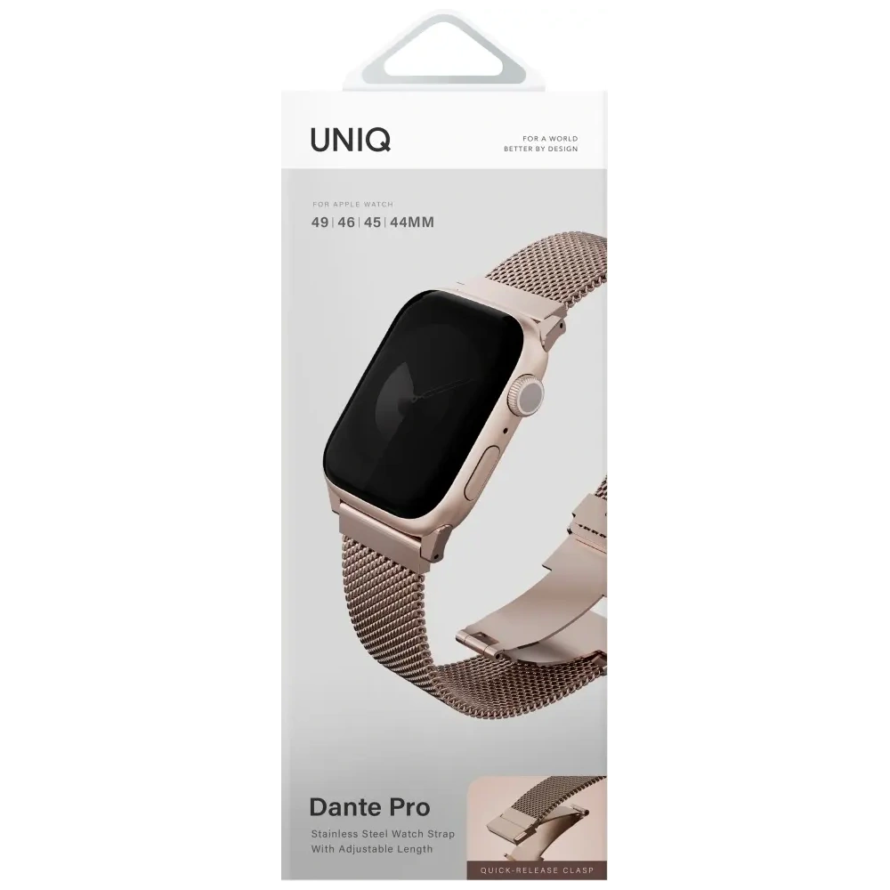 Pasek UNIQ Dante Pro do Apple Watch 49/46/45/44mm Stainless Steel metaliczny różowy