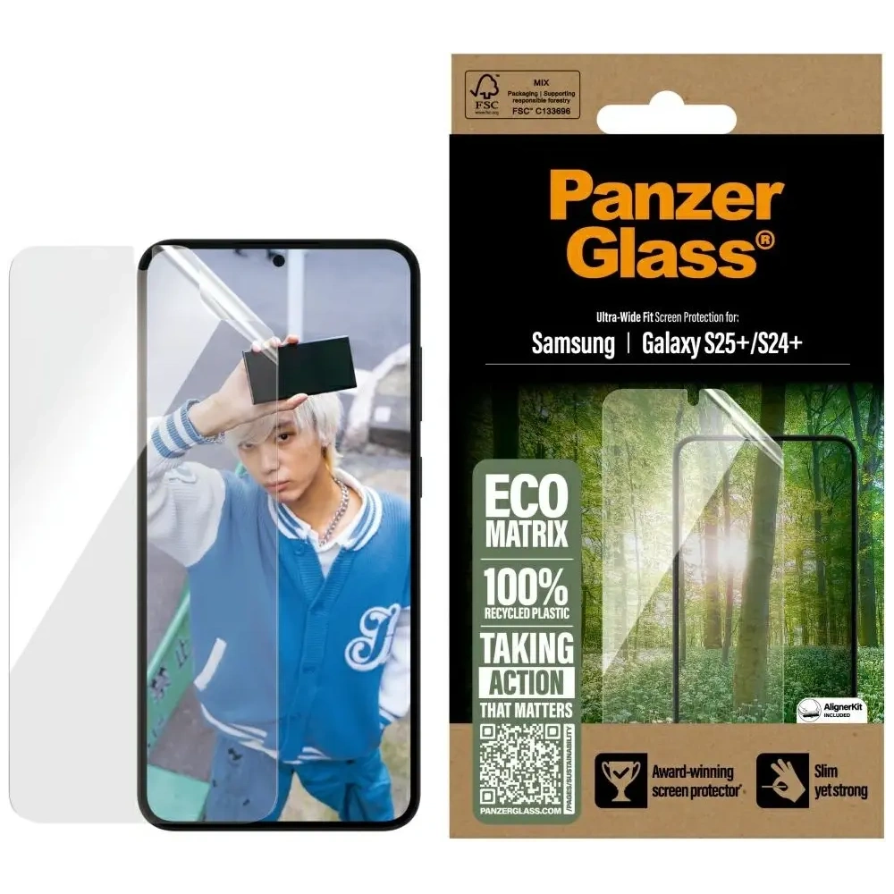 Szkło hartowane PanzerGlass Eco Matrix Ultra-Wide Fit do Samsung Galaxy S25+ Plus