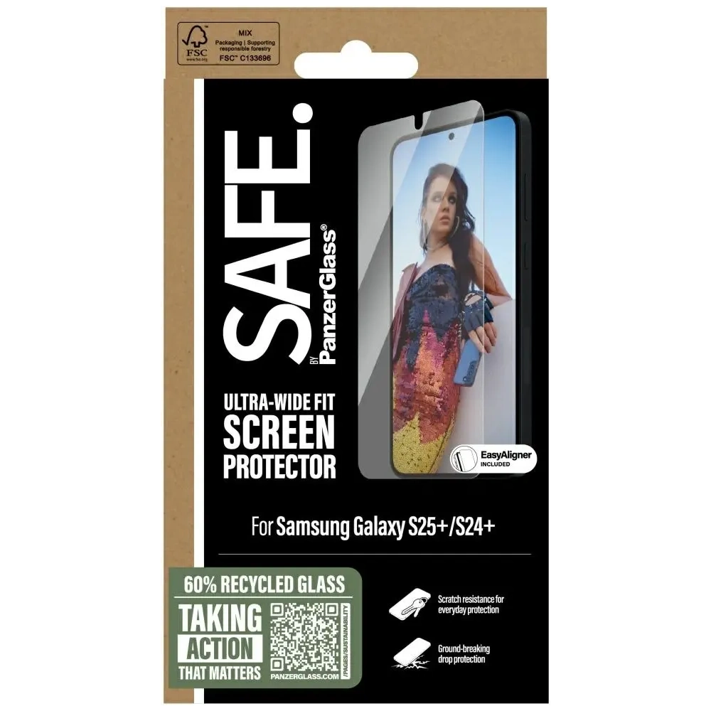 Szkło hartowane SAFE by PanzerGlass Ultra-Wide Fit do Samsung Galaxy S25+ Plus