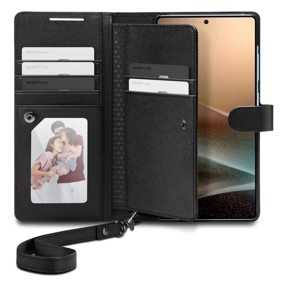 Etui z klapką Spigen Wallet S Samsung Galaxy S25 Ultra Black