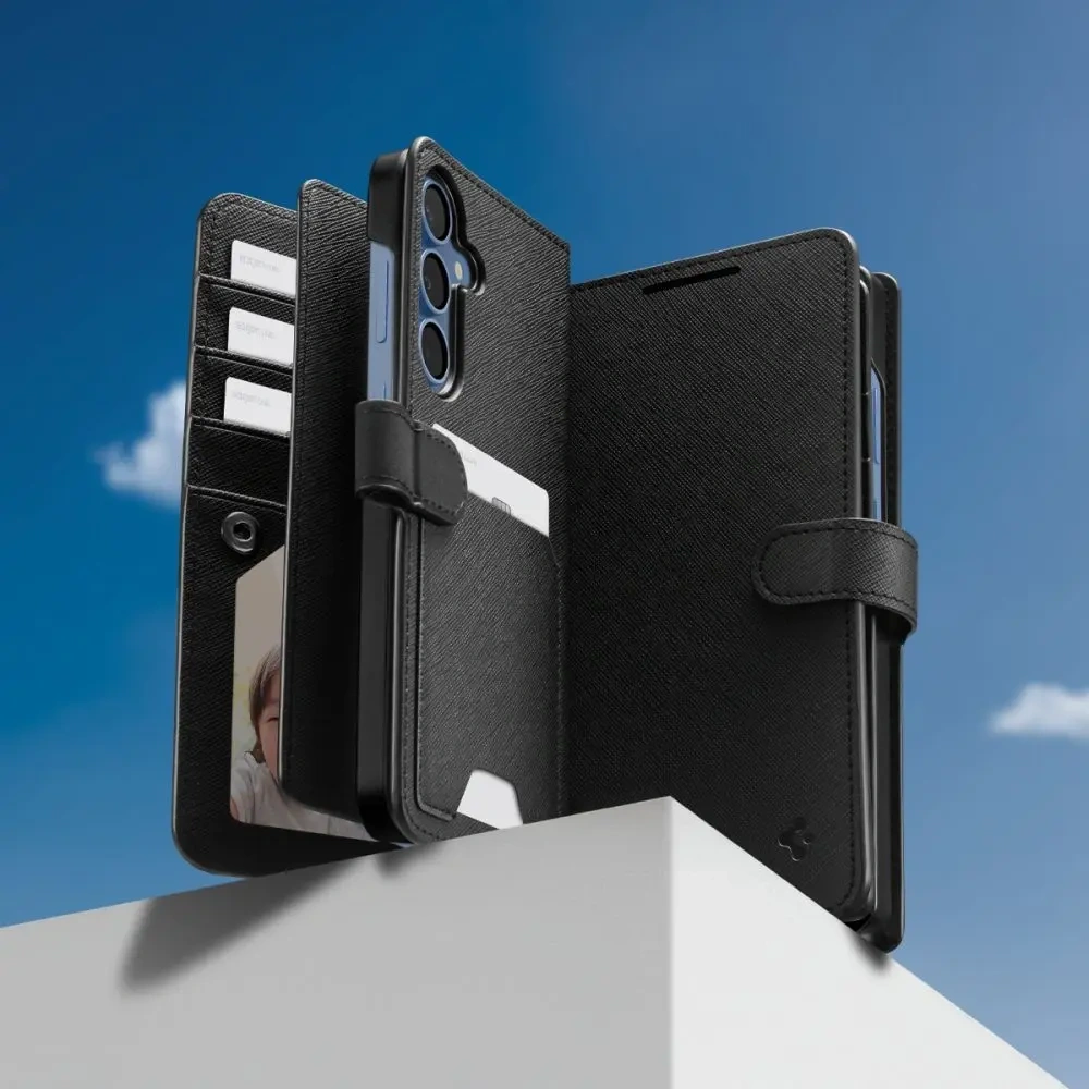 Etui z klapką Spigen Wallet S Samsung Galaxy S25+ Plus Black
