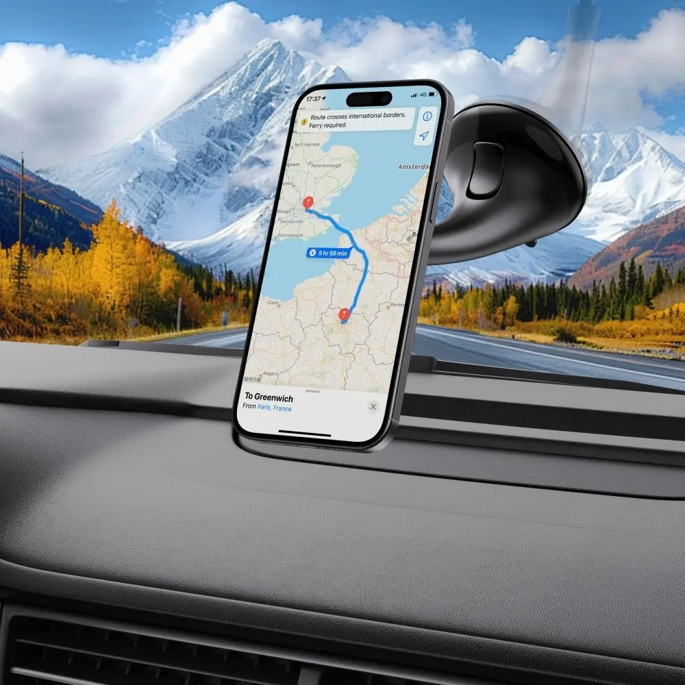 Magnetyczny uchwyt samochodowy na kokpit / szybę / do kratki Tech-Protect N56 Magnetic MagSafe Dashboard Unrg & Vent Car Mount Black