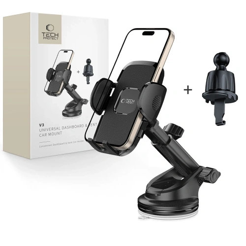 Kup Uchwyt samochodowy na kokpit / szybę / do kratki Tech-Protect V3 Universal Dashboard & Vent Car Mount Black - THP3897 - {ean13} - Sklep Home Screen