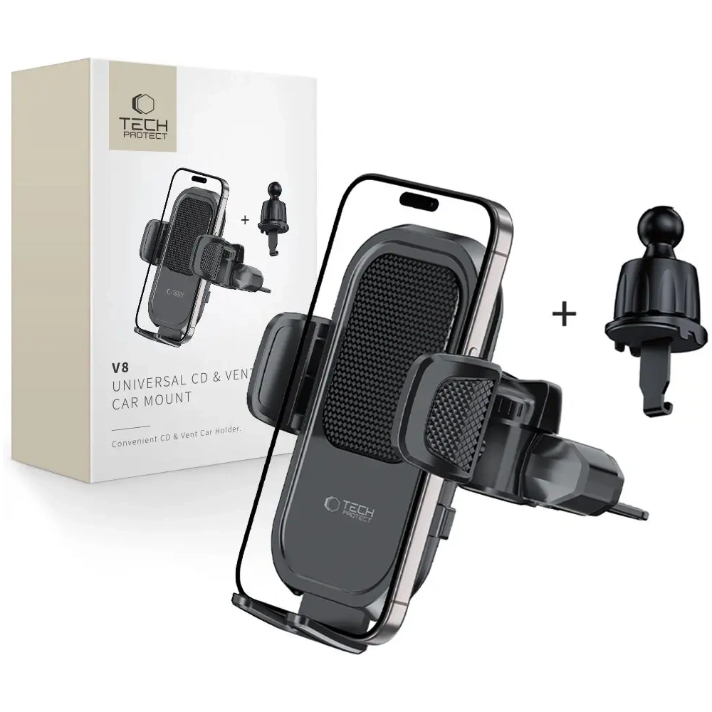 Uchwyt samochodowy do kratki Tech-Protect V8 Universal CD & Vent Car Mount Black