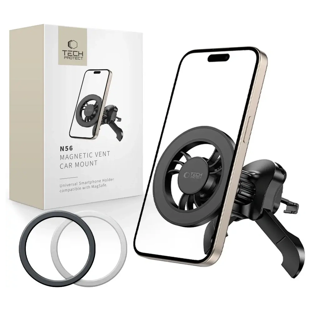 Magnetyczny uchwyt samochodowy do kratki Tech-Protect N56 Magnetic MagSafe Stable Vent Car Mount Black