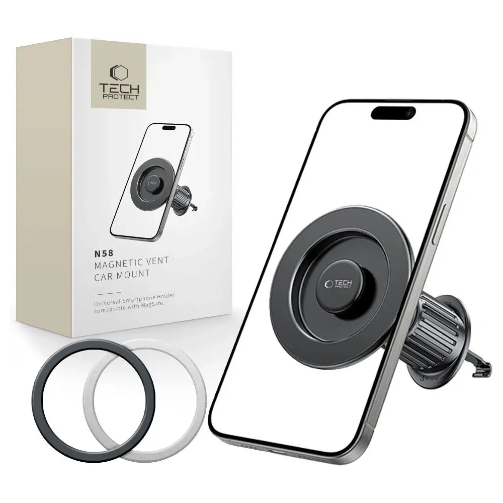 Magnetyczny uchwyt samochodowy do kratki Tech-Protect N58 Magnetic MagSafe Vent Car Mount Black
