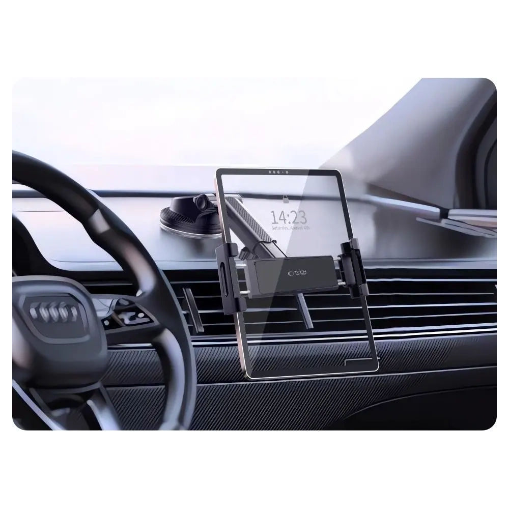 Uchwyt samochodowy na kokpit / szybę / do kratki do tableta Tech-Protect V4 Universal Windshield & Dashboard Car Mount For Tablet Black