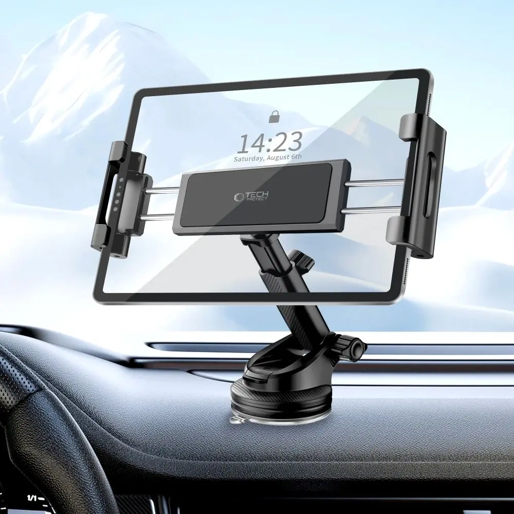 Uchwyt samochodowy na kokpit / szybę / do kratki do tableta Tech-Protect V4 Universal Windshield & Dashboard Car Mount For Tablet Black
