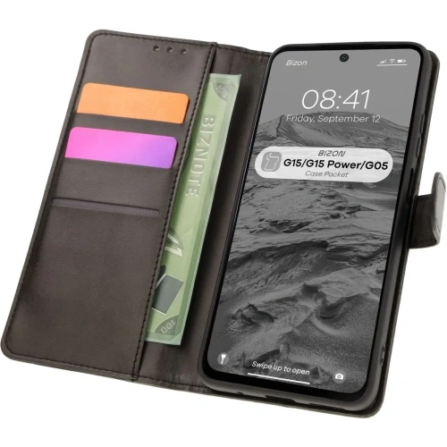 Kup Etui z klapką Bizon Case Pocket do Motorola Moto G15 / G15 Power / G05 czarne - BIZ8348 - {ean13} - Sklep Home Screen