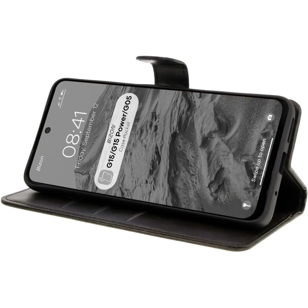 Etui z klapką Bizon Case Pocket do Motorola Moto G15 / G15 Power / G05 czarne