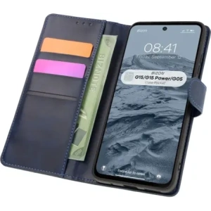 Kup Etui z klapką Bizon Case Pocket do Motorola Moto G15 / G15 Power / G05 granatowe - BIZ8349 - {ean13} - Sklep Home Screen