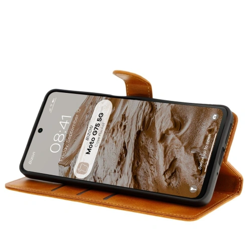 Kup Etui z klapką Bizon Case Pocket do Motorola Moto G75 5G hnědé - BIZ8350 - {ean13} - Sklep Home Screen