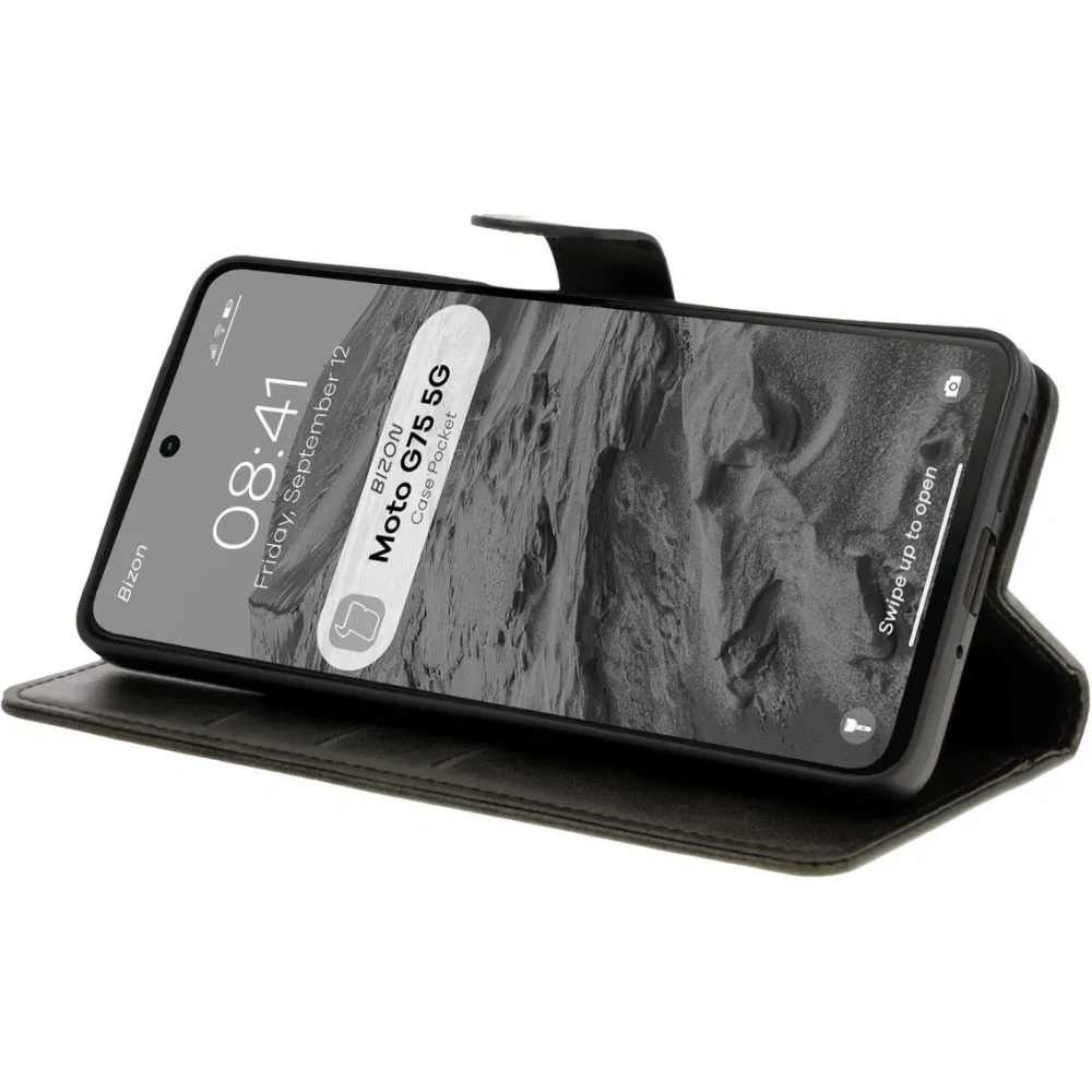 Etui z klapką Bizon Case Pocket do Motorola Moto G75 5G czarne