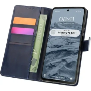 Kup Etui z klapką Bizon Case Pocket do Motorola Moto G75 5G modré - BIZ8352 - {ean13} - Sklep Home Screen