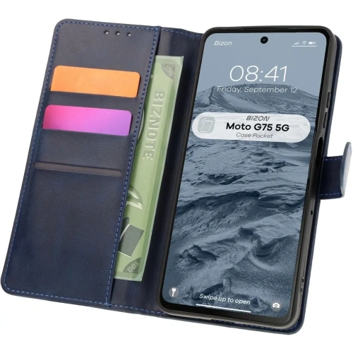 Kup Etui z klapką Bizon Case Pocket do Motorola Moto G75 5G granatowe - BIZ8352 - {ean13} - Sklep Home Screen