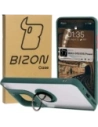 Bizon Case Hybrid Ring Motorola Moto G15 / G15 Power fumuriu cu un cadru verde închis