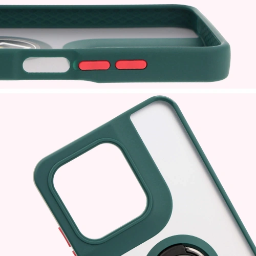 Kup Etui s úchytem na prst Bizon Case Hybrid Ring pro Motorola Moto G15 / G15 Power kouřové s tmavě zeleným rámem - BIZ8353 - {ean13} - Sklep Home Screen