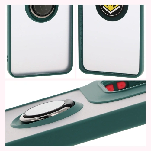 Kup Etui s úchytem na prst Bizon Case Hybrid Ring pro Motorola Moto G15 / G15 Power kouřové s tmavě zeleným rámem - BIZ8353 - {ean13} - Sklep Home Screen