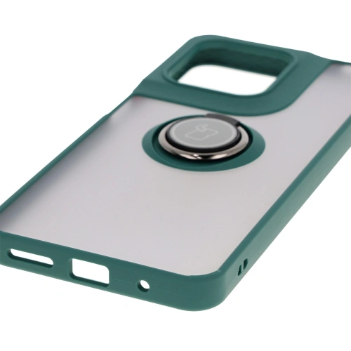 Kup Etui s úchytem na prst Bizon Case Hybrid Ring pro Motorola Moto G15 / G15 Power kouřové s tmavě zeleným rámem - BIZ8353 - {ean13} - Sklep Home Screen