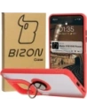 Etui z uchwytem na palec Bizon Case Hybrid Ring do Motorola Moto G15 / G15 Power przydymione z czerwoną ramką