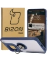 Etui z uchwytem na palec Bizon Case Hybrid Ring do Motorola Moto G15 / G15 Power przydymione z granatową ramką