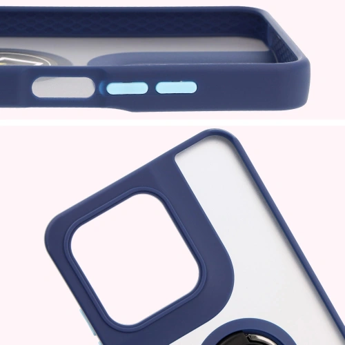Kup Etui z uchwytem na palec Bizon Case Hybrid Ring do Motorola Moto G15 / G15 Power przydymione z granatową ramką - BIZ8356 - {ean13} - Sklep Home Screen