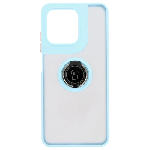 Kup Etui z uchwytem na palec Bizon Case Hybrid Ring do Motorola Moto G15 / G15 Power przydymione z jasnoniebieską ramką - BIZ8357 - {ean13} - Sklep Home Screen