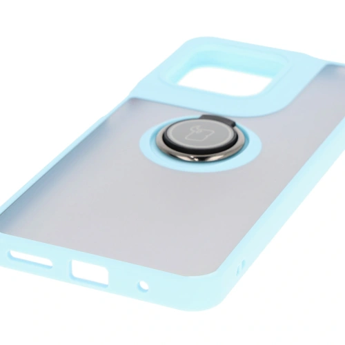 Kup Etui z uchwytem na palec Bizon Case Hybrid Ring do Motorola Moto G15 / G15 Power przydymione z jasnoniebieską ramką - BIZ8357 - {ean13} - Sklep Home Screen