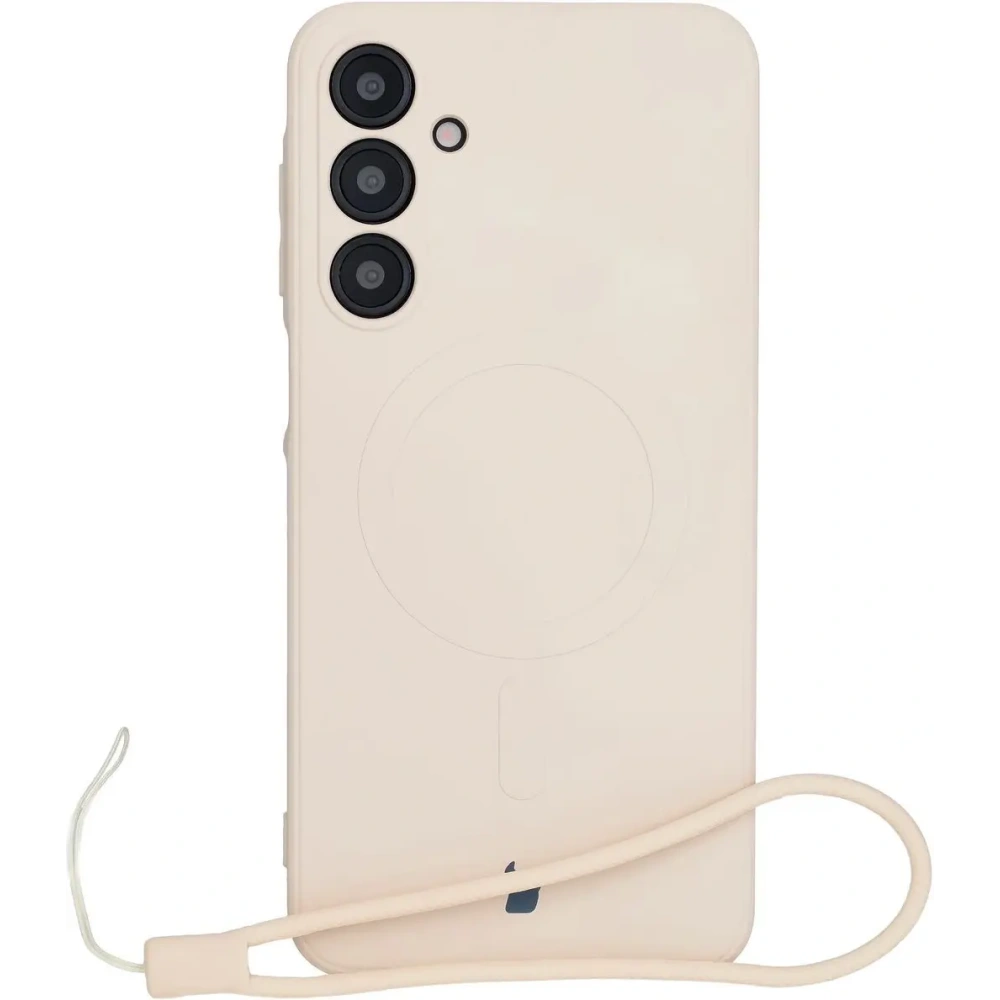 Silikonowe etui z pierścieniem magnetycznym Bizon Case Silicone Magnetic Sq do Samsung Galaxy A16 4G / 5G beżowe