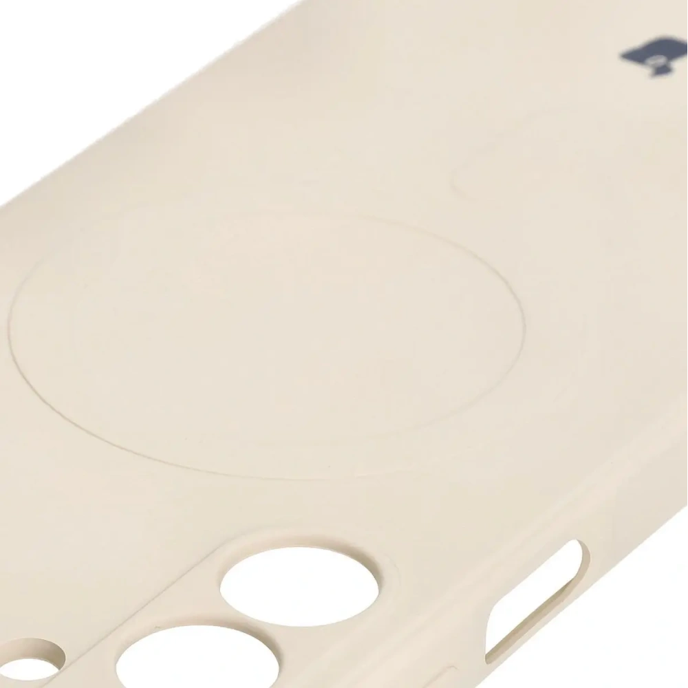Silikonowe etui z pierścieniem magnetycznym Bizon Case Silicone Magnetic Sq do Samsung Galaxy A16 4G / 5G beżowe